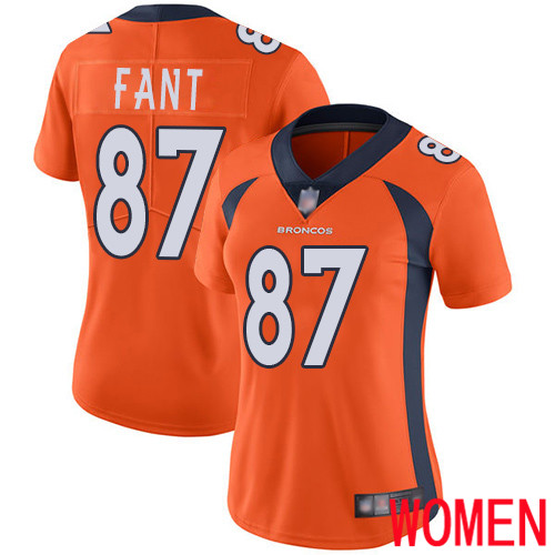 Women Denver Broncos #87 Noah Fant Orange Team Color Vapor Untouchable Limited Player Football NFL Jersey->women nfl jersey->Women Jersey